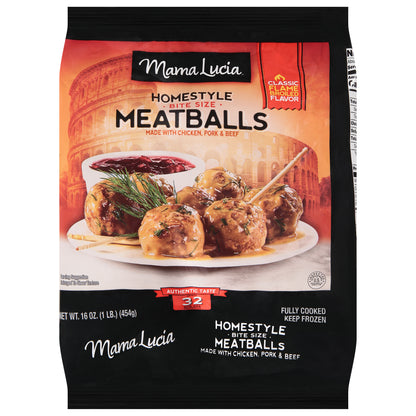 Mama Lucia Bite Size Homestyle Classic Flame Broiled Flavor Meatballs 16 oz