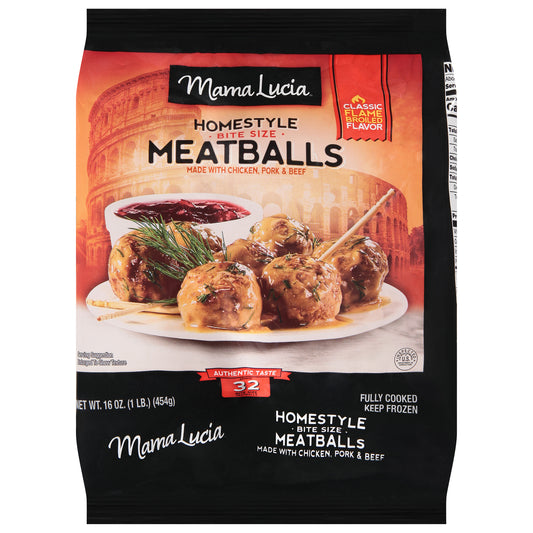 Mama Lucia Bite Size Homestyle Classic Flame Broiled Flavor Meatballs 16 oz