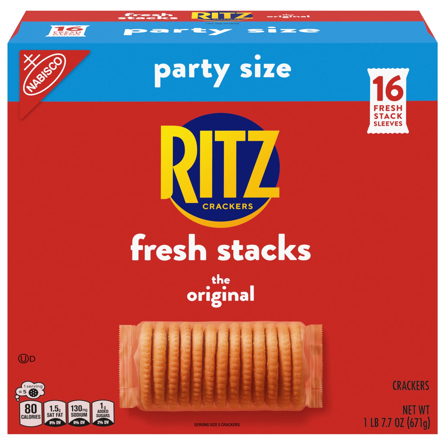 RITZ Fresh Stacks Original Crackers, Party Size, 23.7 oz (16 Stacks)