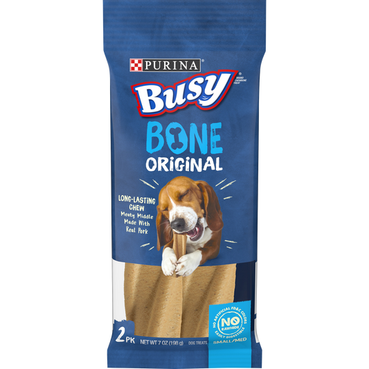 Purina Busy Made in USA Facilities Small/Medium Dog Bones, Original - 2 ct. Pouch