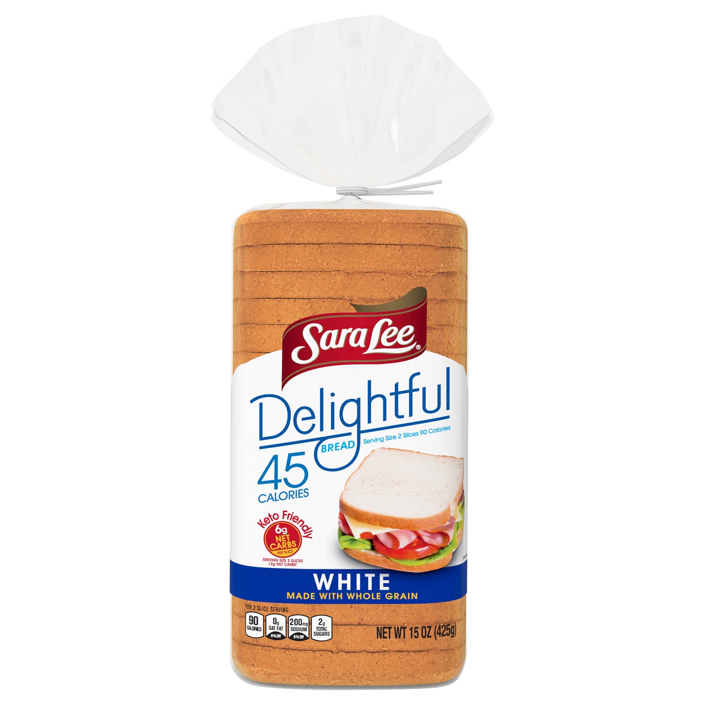 Sara Lee Delightful White Made With Whole Grain Bread 15 Oz