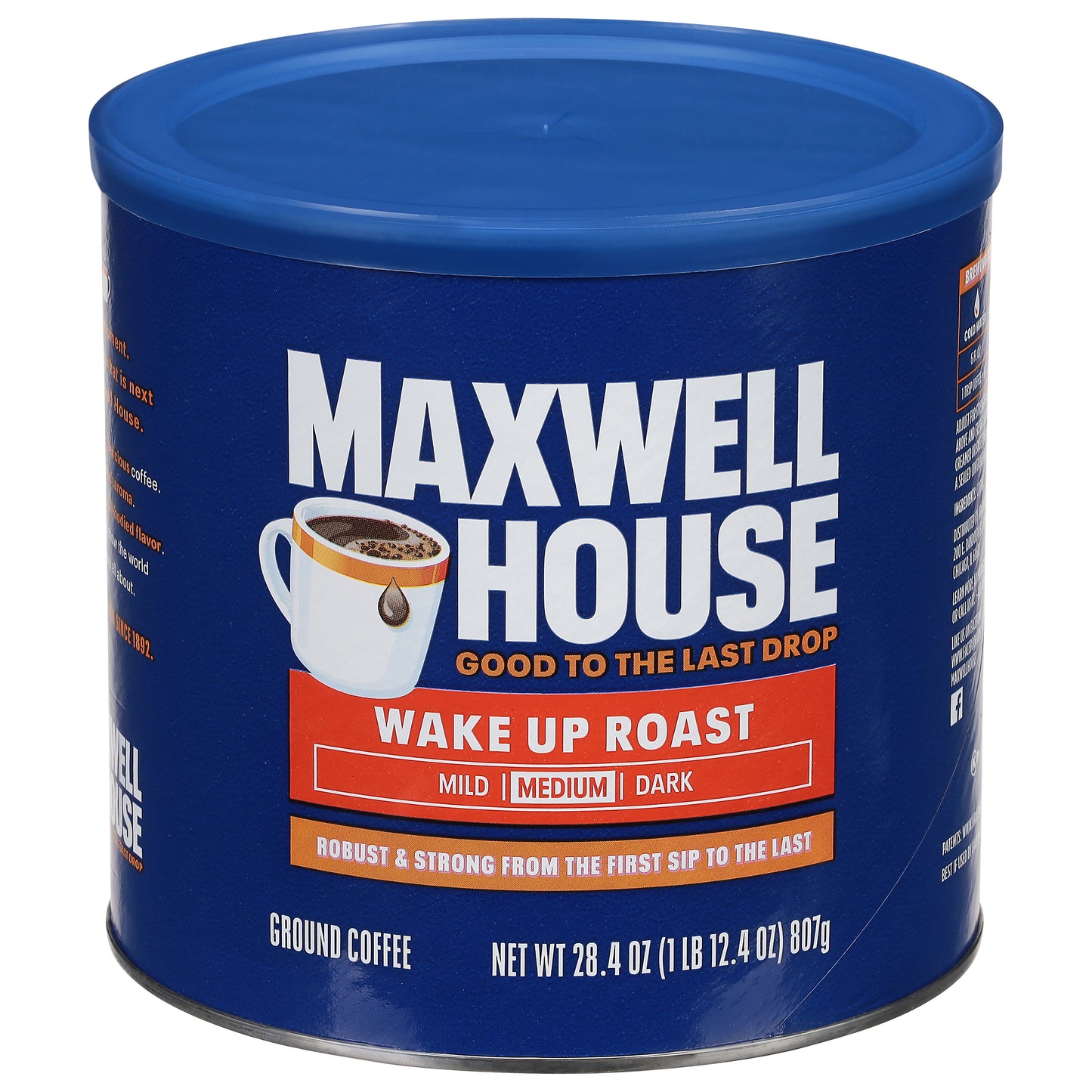 Maxwell House Wake Up Roast Ground Coffee, 28.4 oz Canister