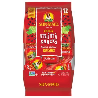 Sun-Maid® Mini-Snacks® California Sun-Dried Raisins 12-Count Bag/.5oz Cartons