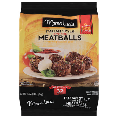 Mama Lucia Italian Style Classic Flame Broiled Flavor Meatballs Bite Size 16 oz