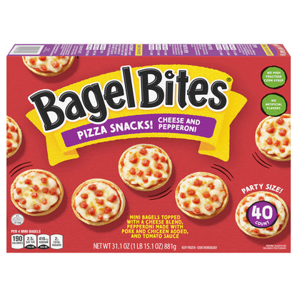 Bagel Bites Cheese & Pepperoni Mini Pizza Bagel Frozen Snacks, 40 ct Box