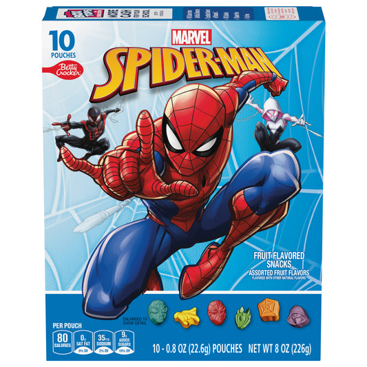 Spiderman Fruit Flavored Snacks, Treat Pouches, Gluten Free, 10 ct