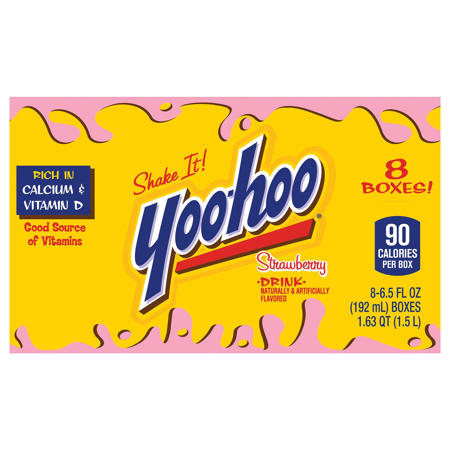 Yoo-hoo Strawberry Drink, 6.5 fl oz boxes, 8 pack