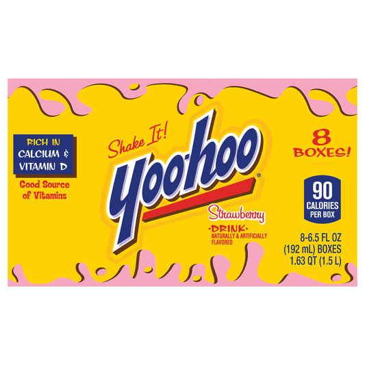 Yoo-hoo Strawberry Drink, 6.5 fl oz boxes, 8 pack