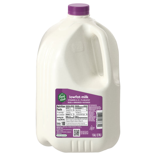 Food Club 1% Milkfat Lowfat Milk 1 gal