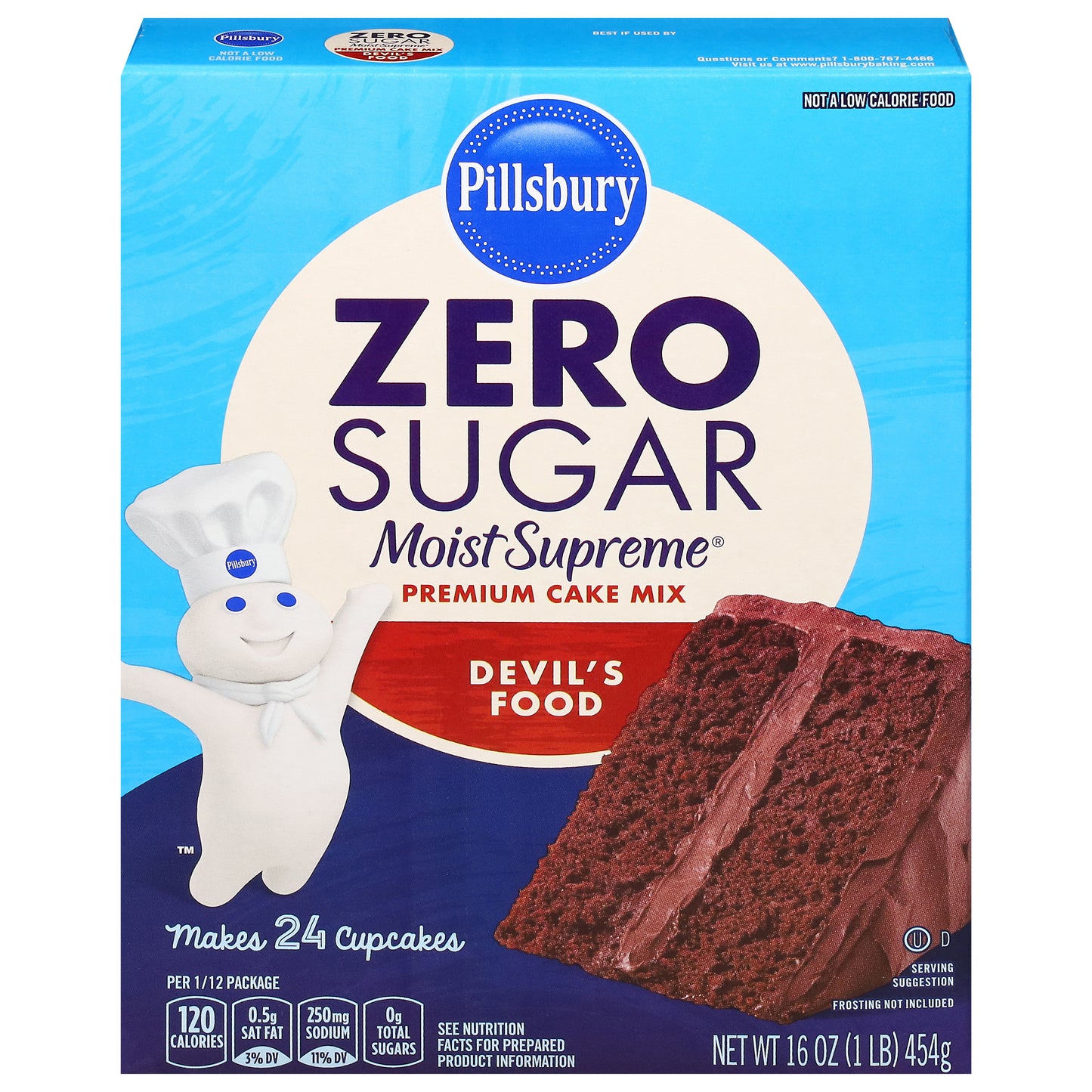 Pillsbury Moist Supreme Premium Zero Sugar Devil's Food Cake Mix 16 oz