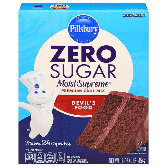 Pillsbury Moist Supreme Premium Zero Sugar Devil's Food Cake Mix 16 oz
