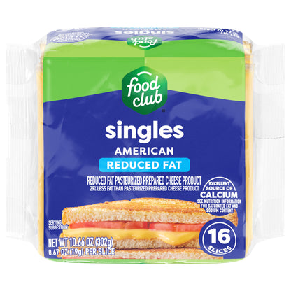 Food Club Reduced Fat Singles American Cheese 16 ea