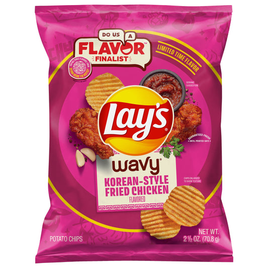 Lay's Potato Chips Korean Style Fried Chicken Flavored 2 1/2 Oz