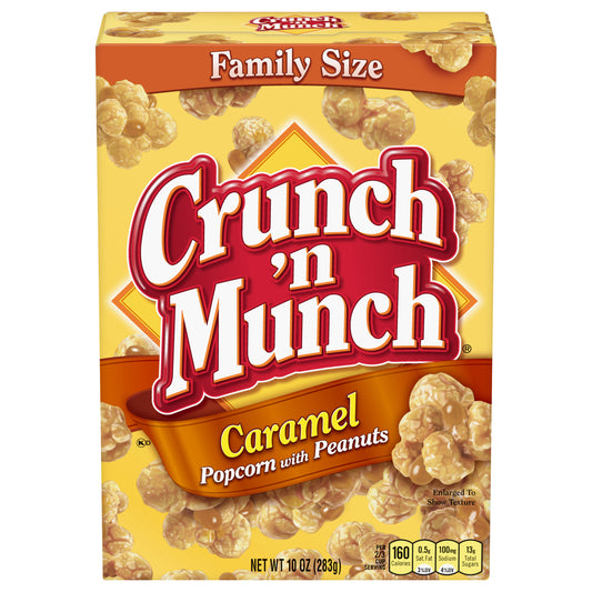 CRUNCH 'N MUNCH Caramel Popcorn with Peanuts, 10 oz.