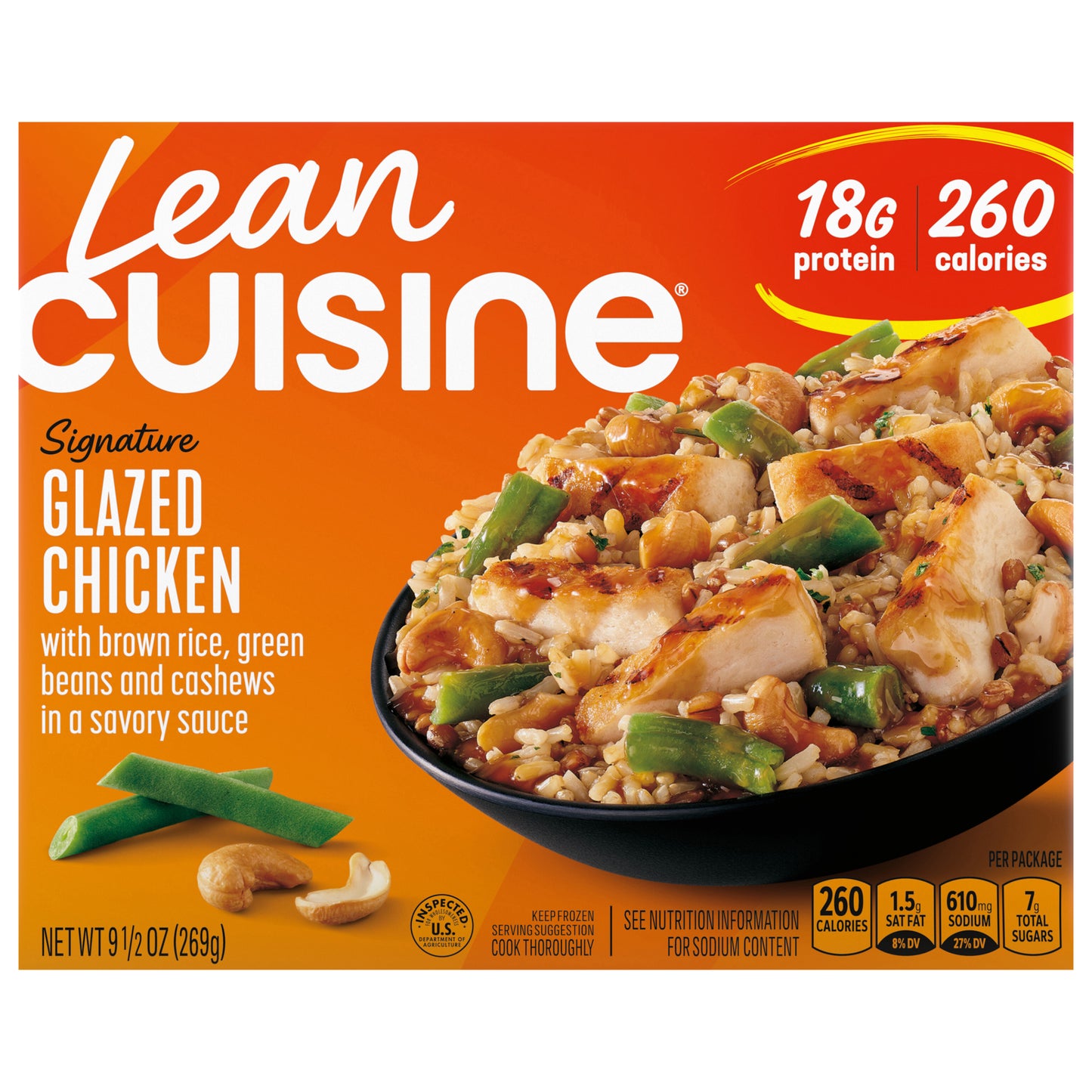 Lean Cuisine Frozen Meal Glazed Chicken, Protein Kick Microwave Meal, Frozen Chicken Dinner, Frozen Dinner for One