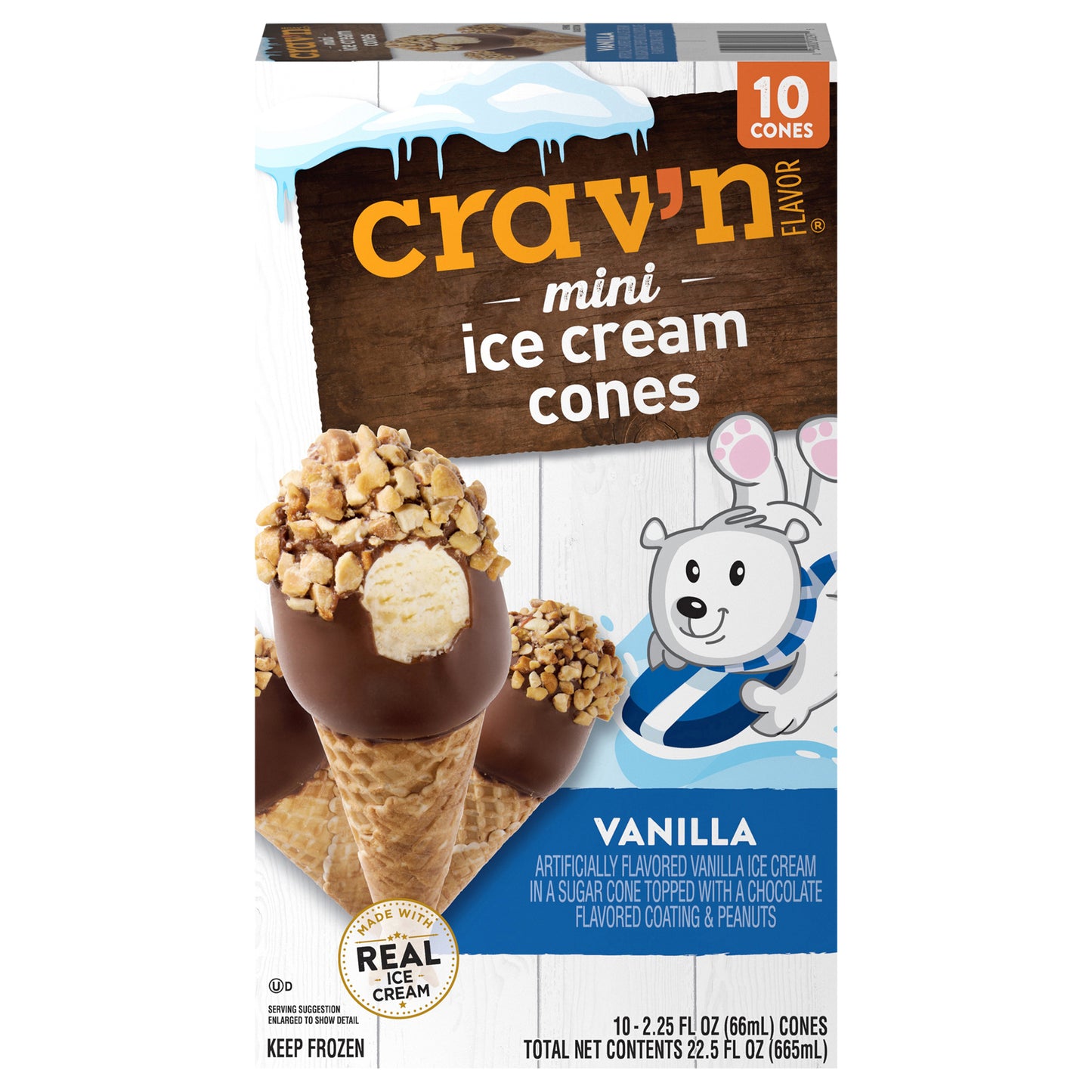 Crav'n Flavor Vanilla Mini Ice Cream Cones 10 ea
