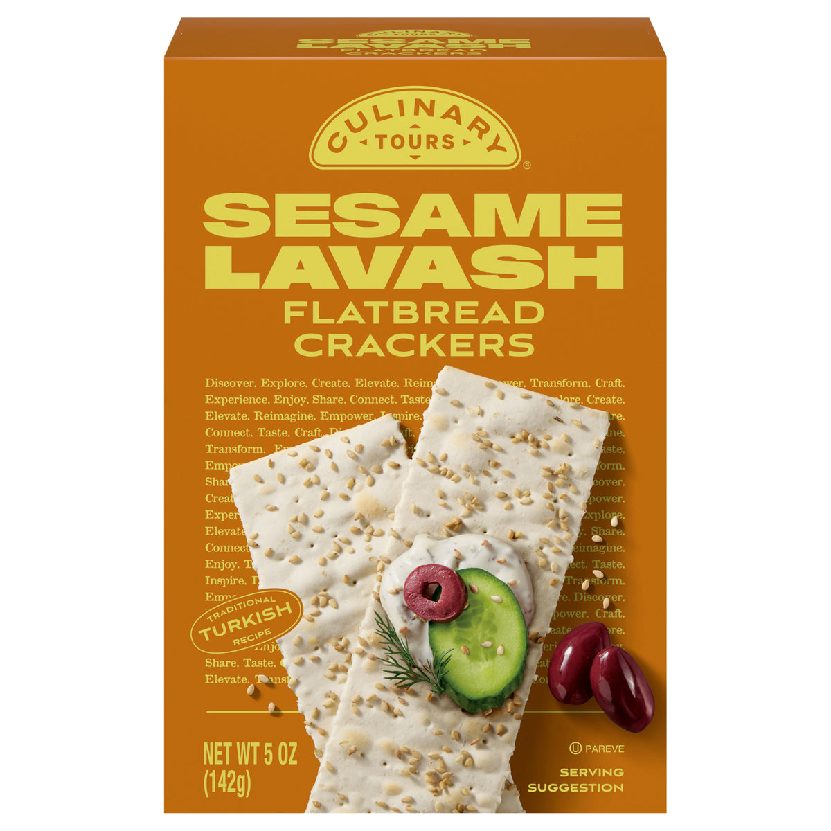 Culinary Tours Sesame Lavash Flatbread Crackers 5 oz
