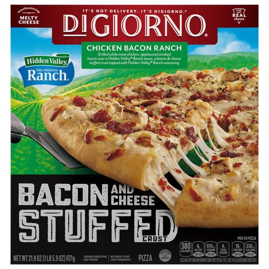 DiGiorno Chicken Bacon Ranch Pizza, Hidden Valley Ranch, Stuffed Crust Pizza, (Frozen)