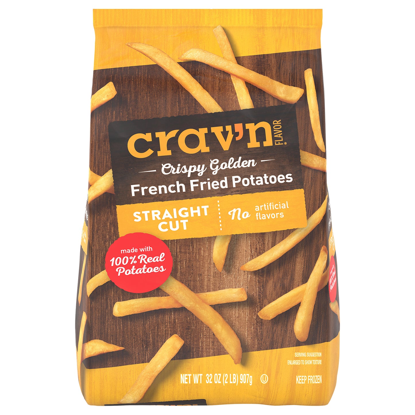 Crav'n Flavor Straight Cut Crispy Golden French Fried Potatoes 32 oz