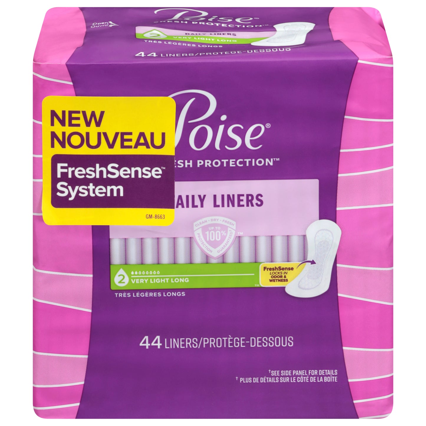 Poise Fresh Protection Very Light Long Daily Liners 44 Each