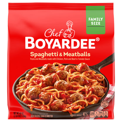 Chef Boyardee Spaghetti and Meatballs Family Size Skillet Meal, Frozen Meal, 40 oz.