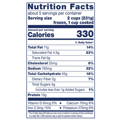 Birds Eye Voila! Cheeseburger Skillet Frozen Meal, 42 oz. Family Size Bag
