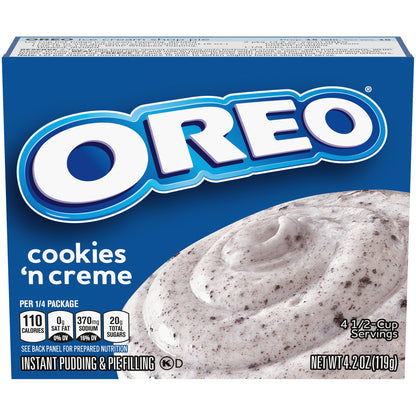 Jell-O Oreo Cookies n' Creme Instant Pudding Mix, 4.2 oz Box