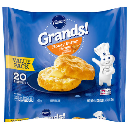 Pillsbury Grands! Frozen Biscuits Value Pack, Honey Butter, 20 ct., 41.6 oz.