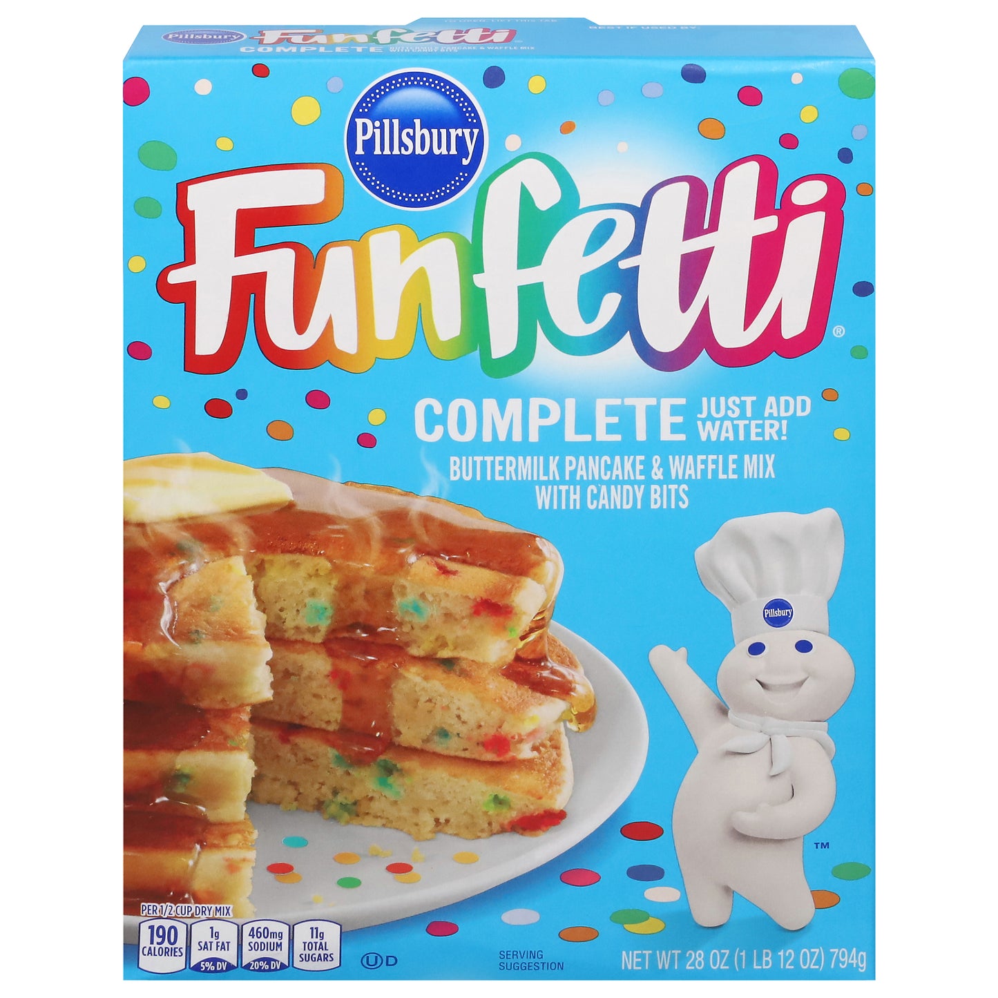 Pillsbury Funfetti Complete Buttermilk Pancake & Waffle Mix with Candy Bits 28 oz