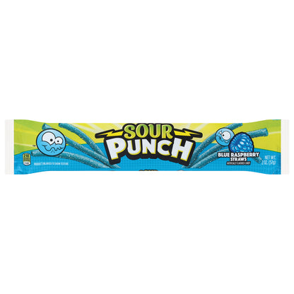 Sour Punch Blue Raspberry Straws Candy 2 oz