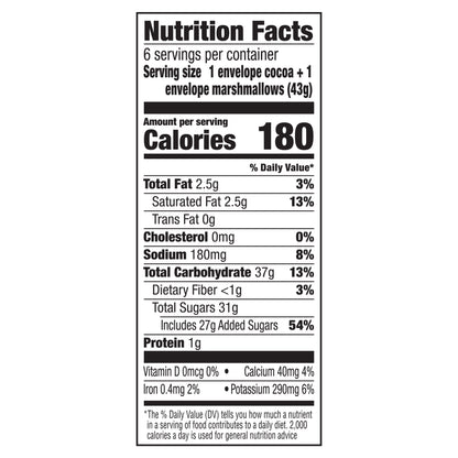 Swiss Miss Chocolate Flavored Hot Cocoa Mix with Lucky Charms Marshmallows, 6 Count Hot Cocoa Mix Packets (8 Pack)
