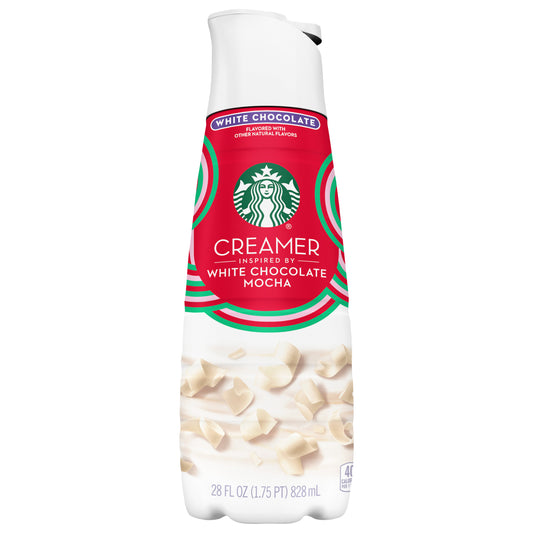 Starbucks White Chocolate Flavored Coffee Creamer, Inspired by White Chocolate Mocha, 28 fl oz