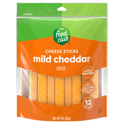 Food Club Mild Cheddar Cheese Sticks 12 ea