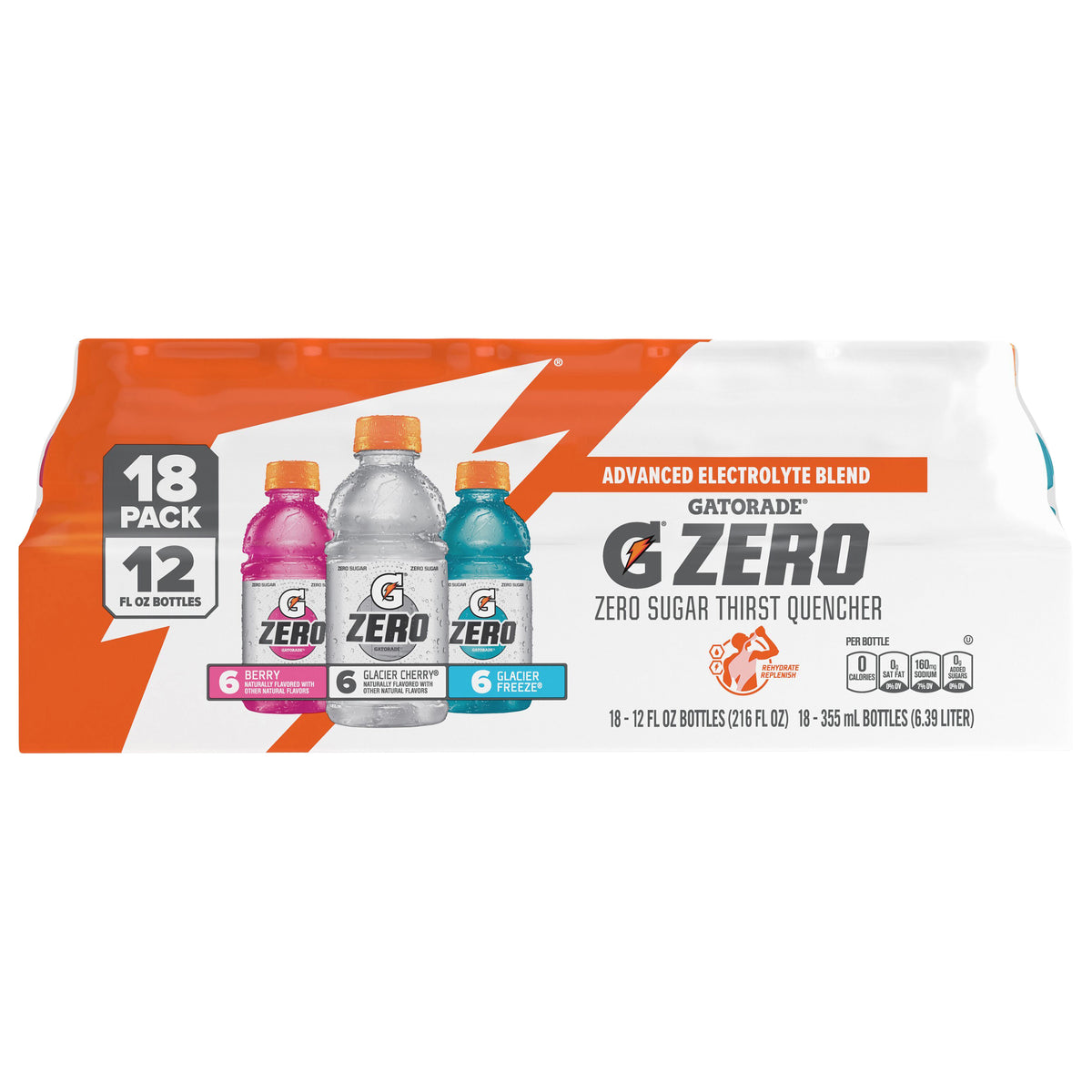 Gatorade Zero Zero Sugar Thirst Quencher Variety 12 Fl Oz, 18 Count