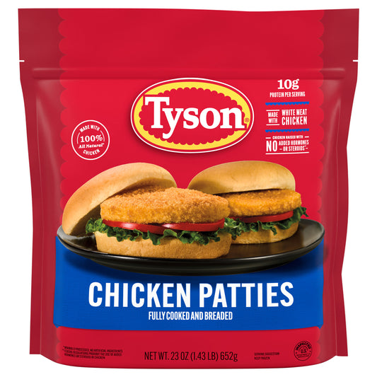Tyson Fully Cooked Chicken Patties, 23 oz. (Frozen)