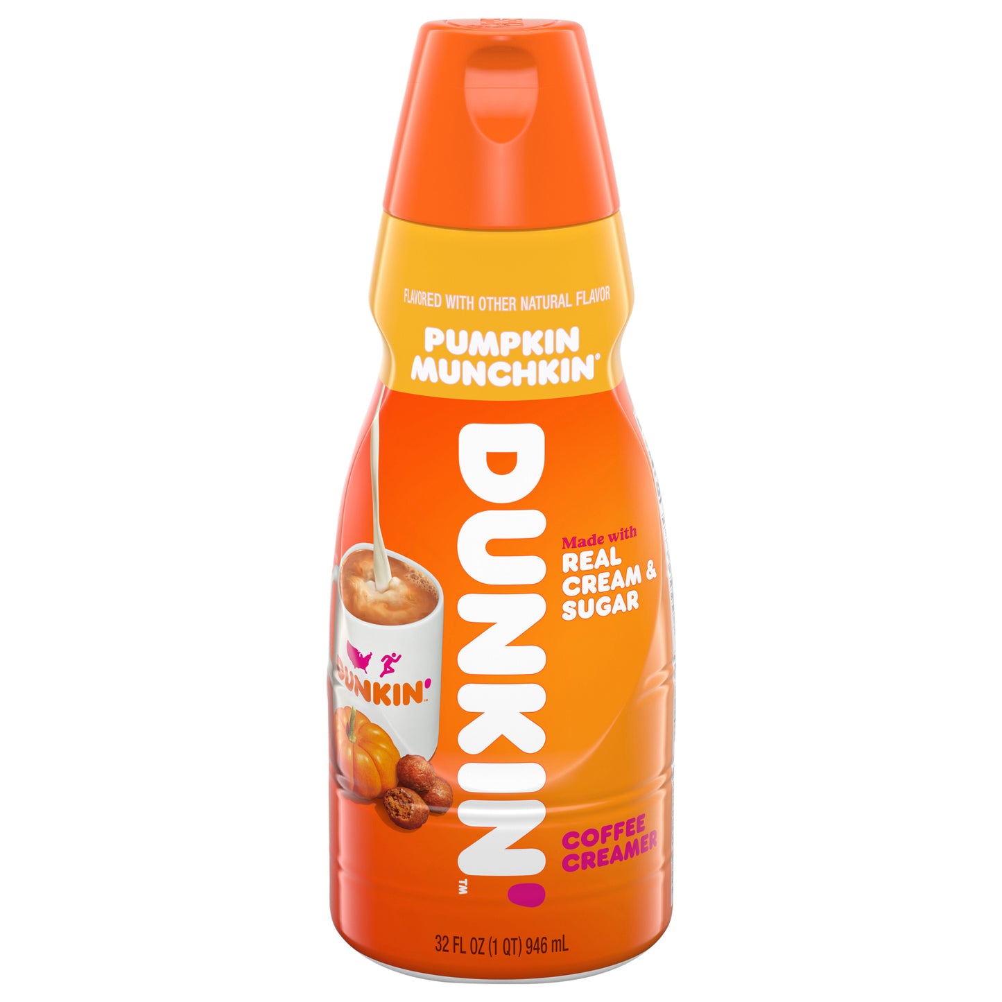 Dunkin' Pumpkin MUNCHKIN Coffee Creamer, 32 FL OZ Bottle