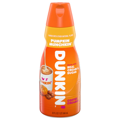 Dunkin' Pumpkin MUNCHKIN Coffee Creamer, 32 FL OZ Bottle
