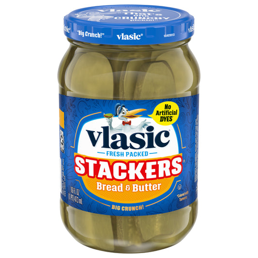 Vlasic Stackers Bread and Butter Pickles, 16 FL OZ