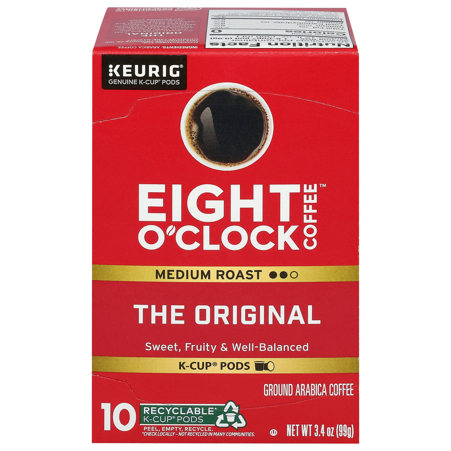Eight O'Clock Coffee Ground Arabica Medium Roast The Original Coffee 10 K-Cup Pods