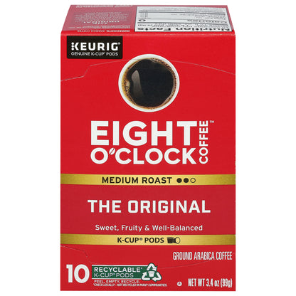 Eight O'Clock Coffee Ground Arabica Medium Roast The Original Coffee 10 K-Cup Pods