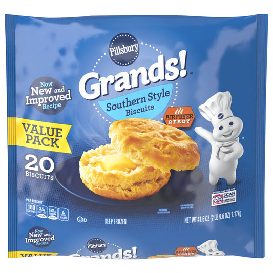 Pillsbury Grands! Southern Style Frozen Breakfast Biscuits, Value Pack, 20 ct., 41.6 oz