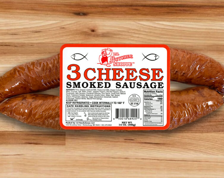 Lil Butcher 3 Cheese Smoked Sausage