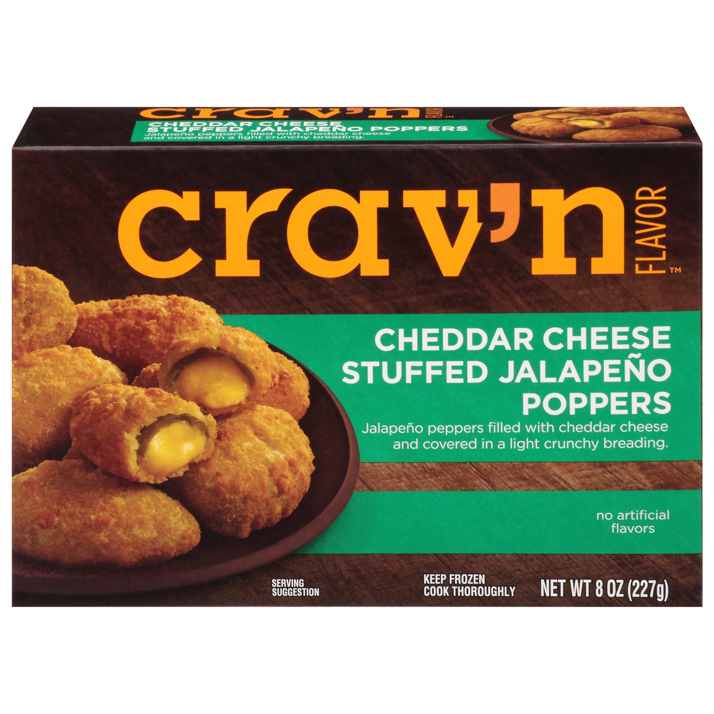Crav'n Flavor Cheddar Cheese Stuffed Jalapeno Poppers 8 oz