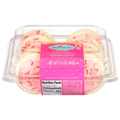 Sweet P's Bake Shop Strawberry Frosting Frosted Sugar Cookies 13.5 oz