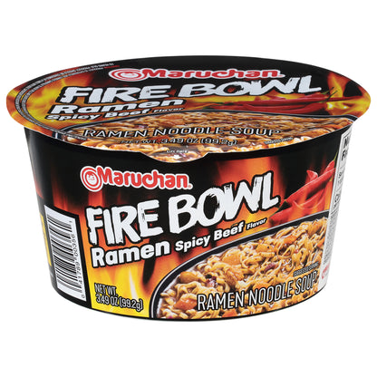 Maruchan Fire Bowl Spicy Beef Flavor Ramen Noodle Soup 3.49 oz