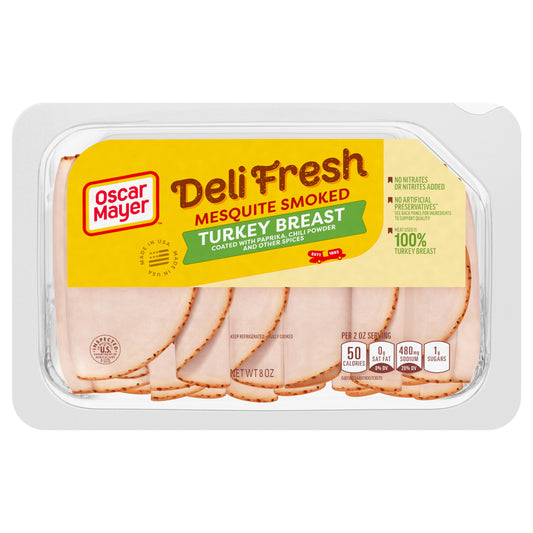 Oscar Mayer Deli Fresh Mesquite Smoked Sliced Turkey Breast Deli Lunch Meat, 8 oz Package