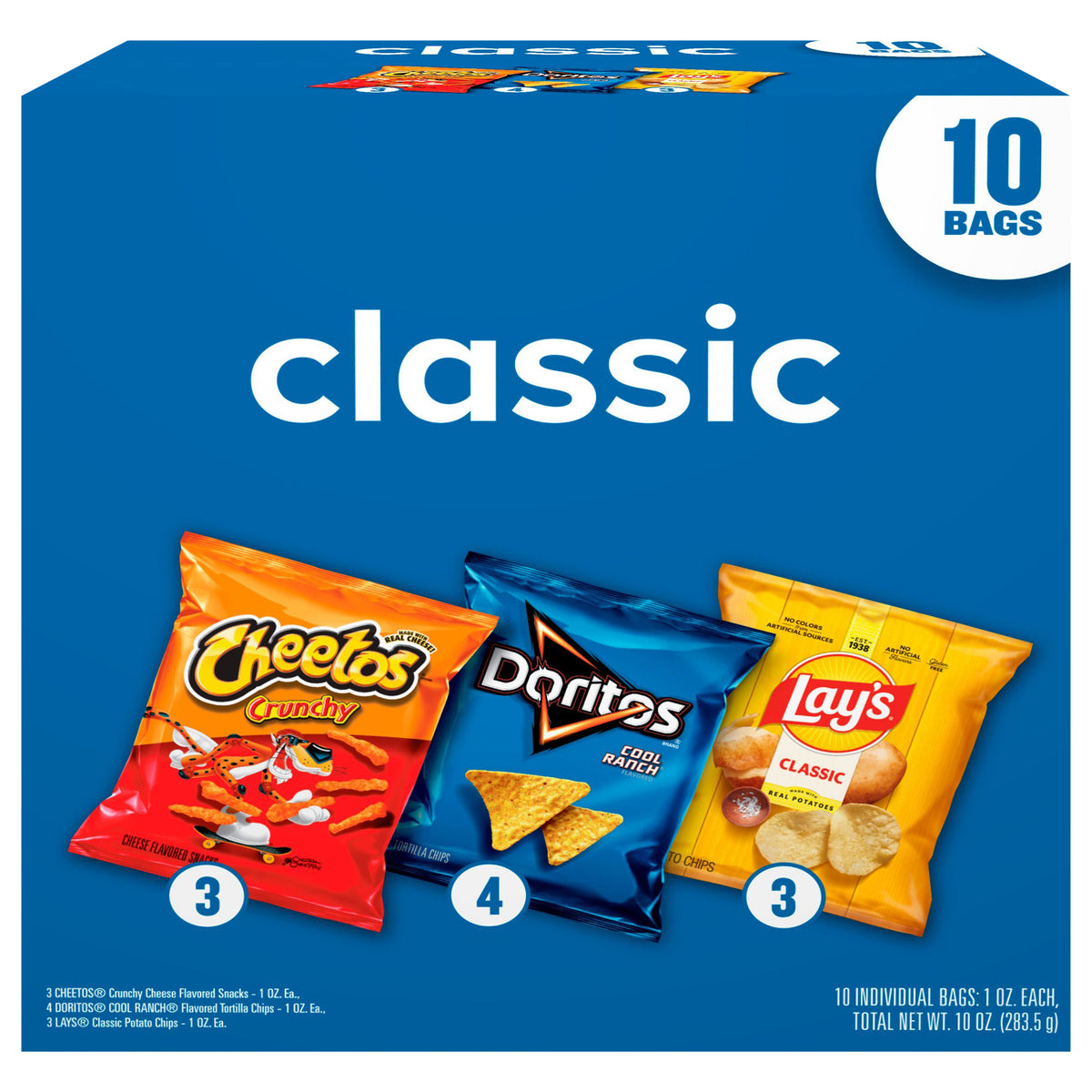 Frito Lay Snacks Classic Variety Pack, 10 Oz X 10 Count