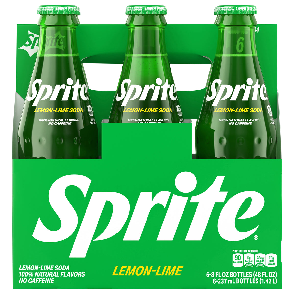 Sprite Glass Bottles, 8 fl oz, 6 Pack