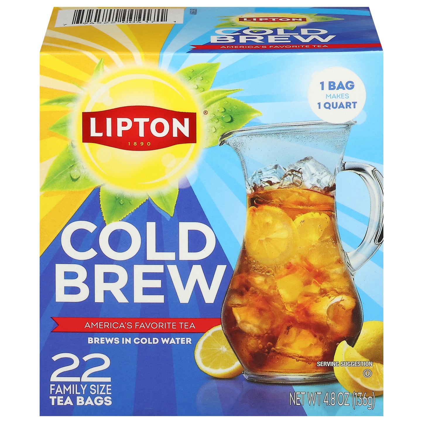 Lipton Cold Brew Tea Family Size 22 Tea Bags