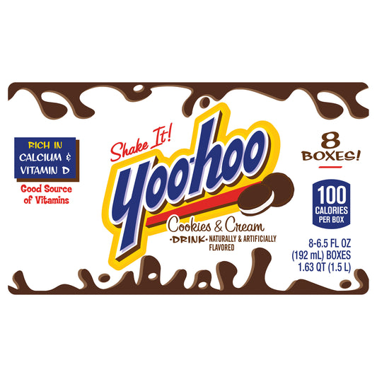Yoo-hoo Cookies and Cream Drink, 6.5 fl oz boxes, 8 pack